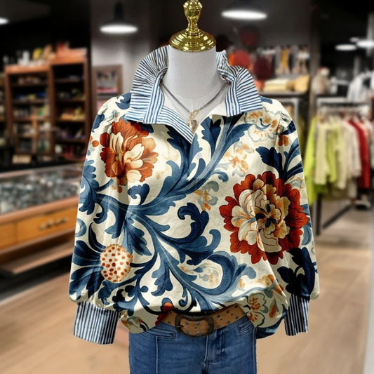Solima™ | Floria - Camicetta con Stampa Floreale Vintage