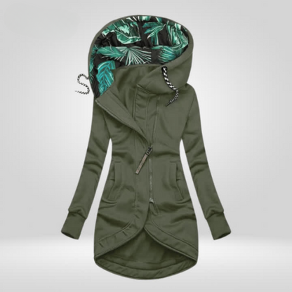 Solima™ | Jane - Giacca Lunga con Cappuccio Stampato