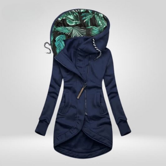 Solima™ | Jane - Giacca Lunga con Cappuccio Stampato